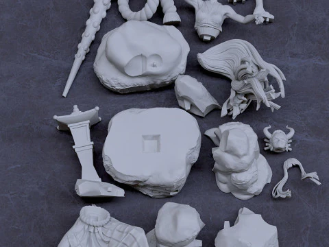 Yamato on Rock - One Piece 3D Print Model