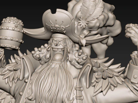 Blackbeard Marshall D Teach with Throne - One Piece 3D Print Model