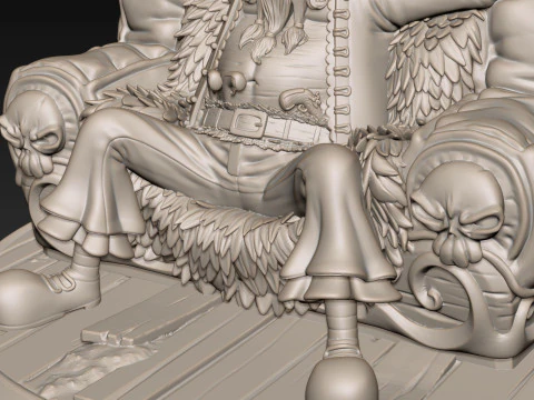 Blackbeard Marshall D Teach with Throne - One Piece 3D Print Model