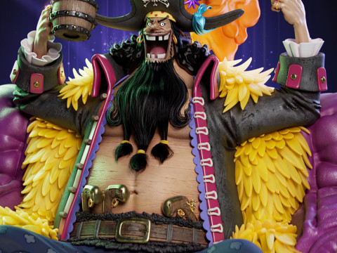 Blackbeard Marshall D Teach with Throne - One Piece 3D 프린트 모델