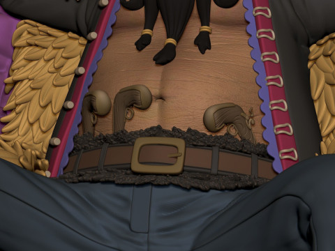 Blackbeard Marshall D Teach with Throne - One Piece 3D 프린트 모델