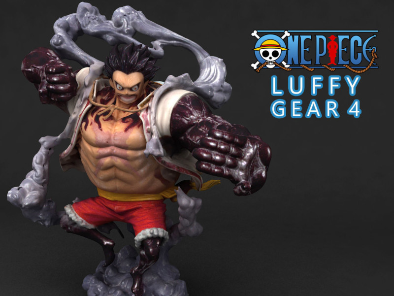 Luffy Gear 4 - One Piece Modelo de impresión 3D .c4d .max .obj .3ds .fbx .stl .blend