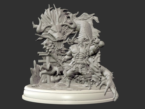 Kaido Emperor and Dragon Modelo de impresión 3D