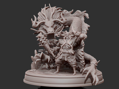 Kaido Emperor and Dragon Modelo de impresión 3D