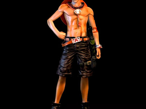 One Piece Ace Model Cetak 3D