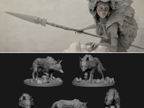 Prinses Mononoke 3D printmodel