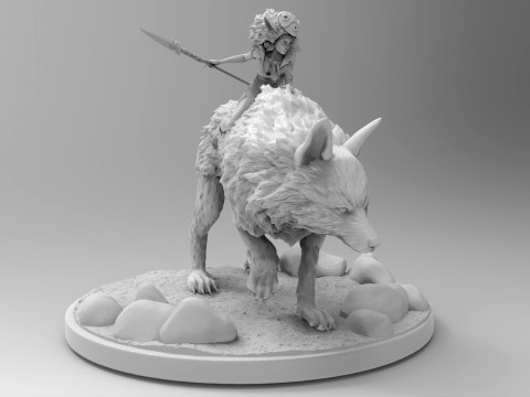 Princess Mononoke 3D Baskı Modeli