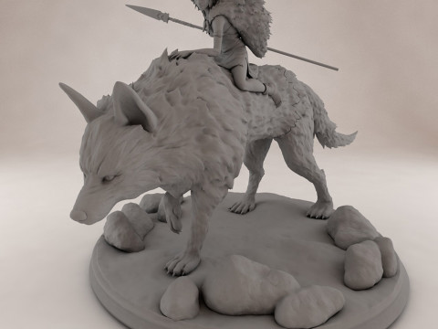 Princess Mononoke 3D Baskı Modeli