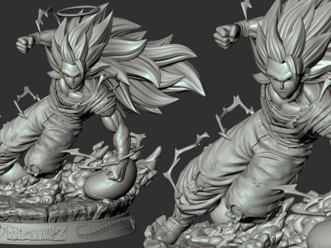 Super Saiyan 3 Goku 3D 打印模型
