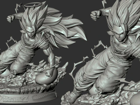 Super Saiyan 3 Goku 3D Print Model
