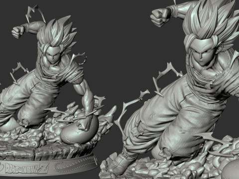 Super Saiyan 3 Goku 3D 打印模型