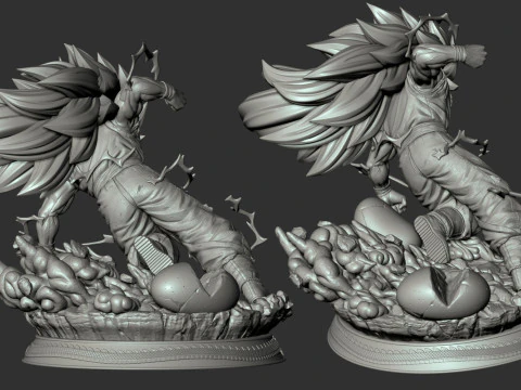 Super Saiyan 3 Goku 3D Print Model