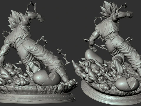 Super Saiyan 3 Goku 3D Print Model