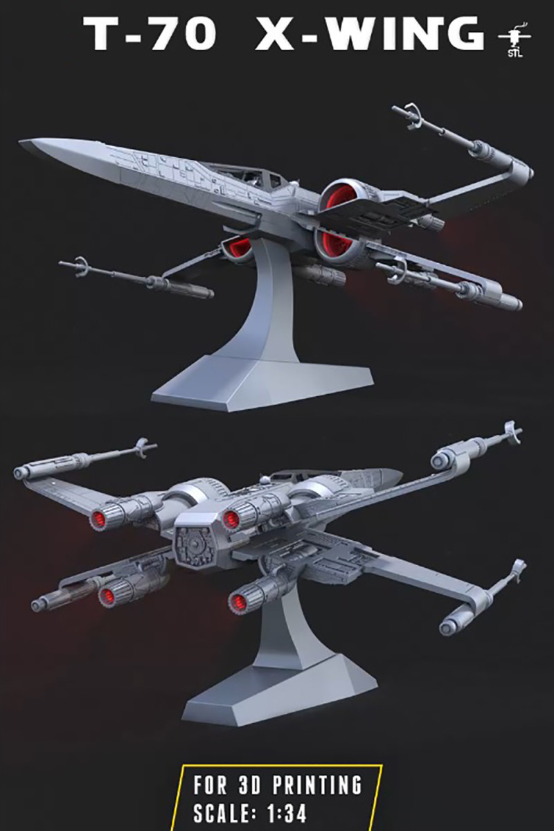 T-70 X-Wing - Star Wars 3D-printmodel .c4d .max .obj .3ds .fbx .stl .blend