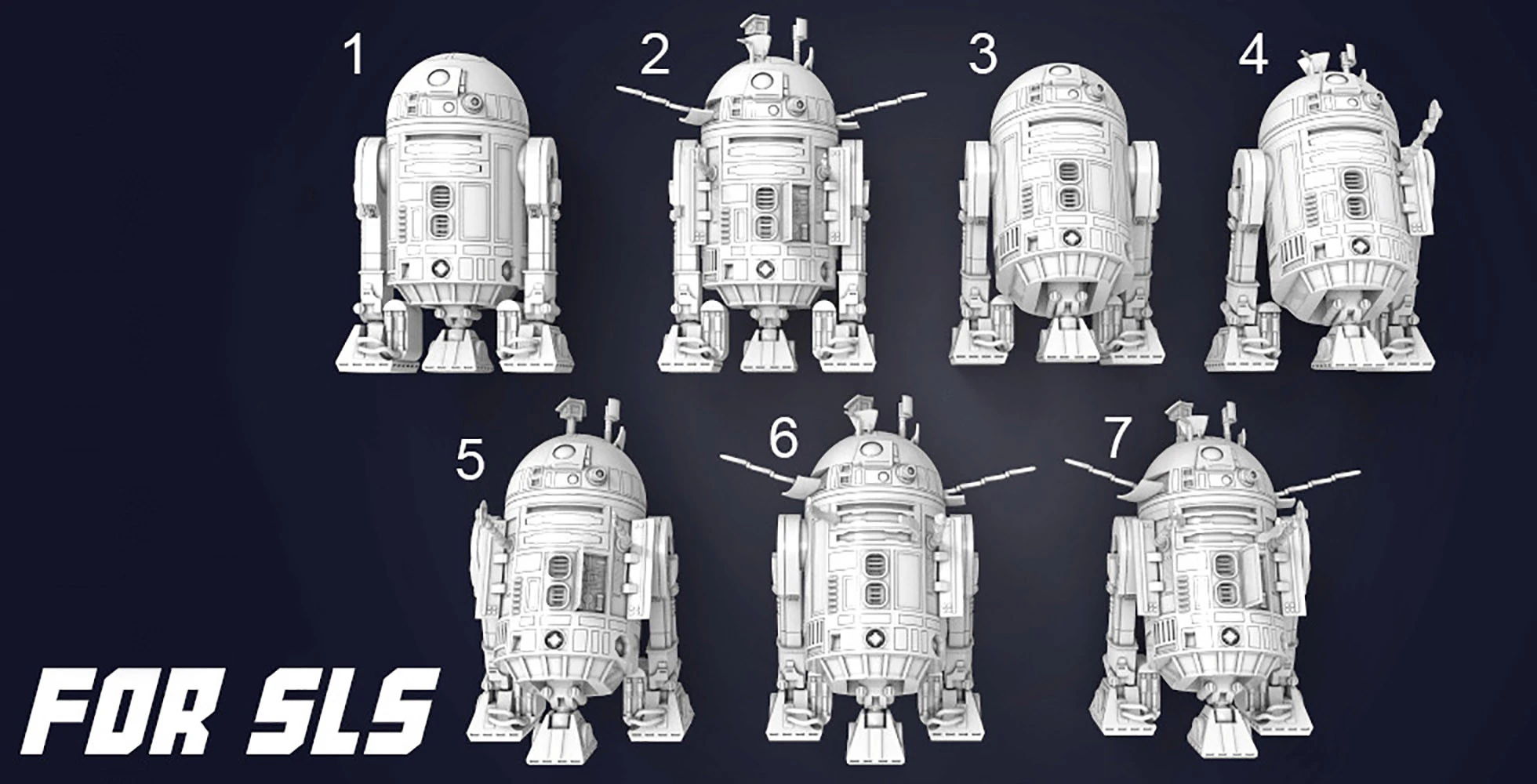 R2-D2 Droid - Star Wars 3D Print Model .c4d .max .obj .3ds .fbx .stl .blend 