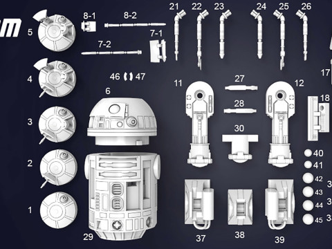 R2-D2 Droid - Star Wars 3D Принт Модель