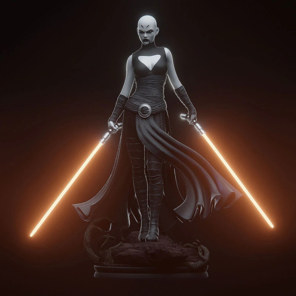 Asajj Ventress - Star Wars 3D Print Model .c4d .max .obj .3ds .fbx .stl .blend 