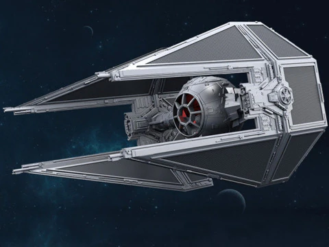 Intercepteur TIE - Star Wars Modèles 3D en vedette