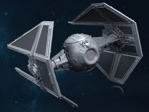 Intercepteur TIE - Star Wars Modèles 3D en vedette