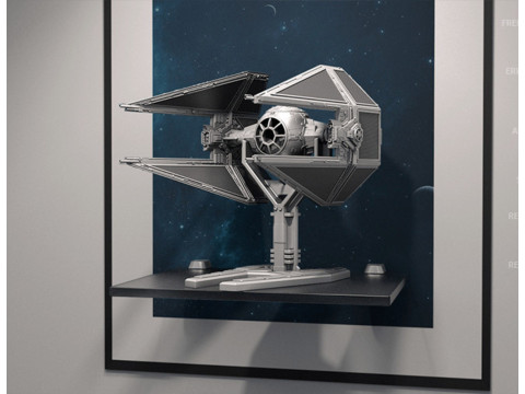 TIE Interceptor - Star Wars Model Cetak 3D