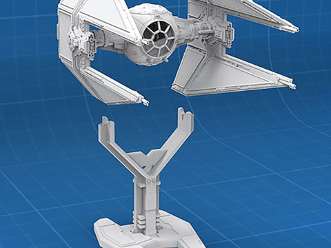 TIE Interceptor - Star Wars Model Cetak 3D