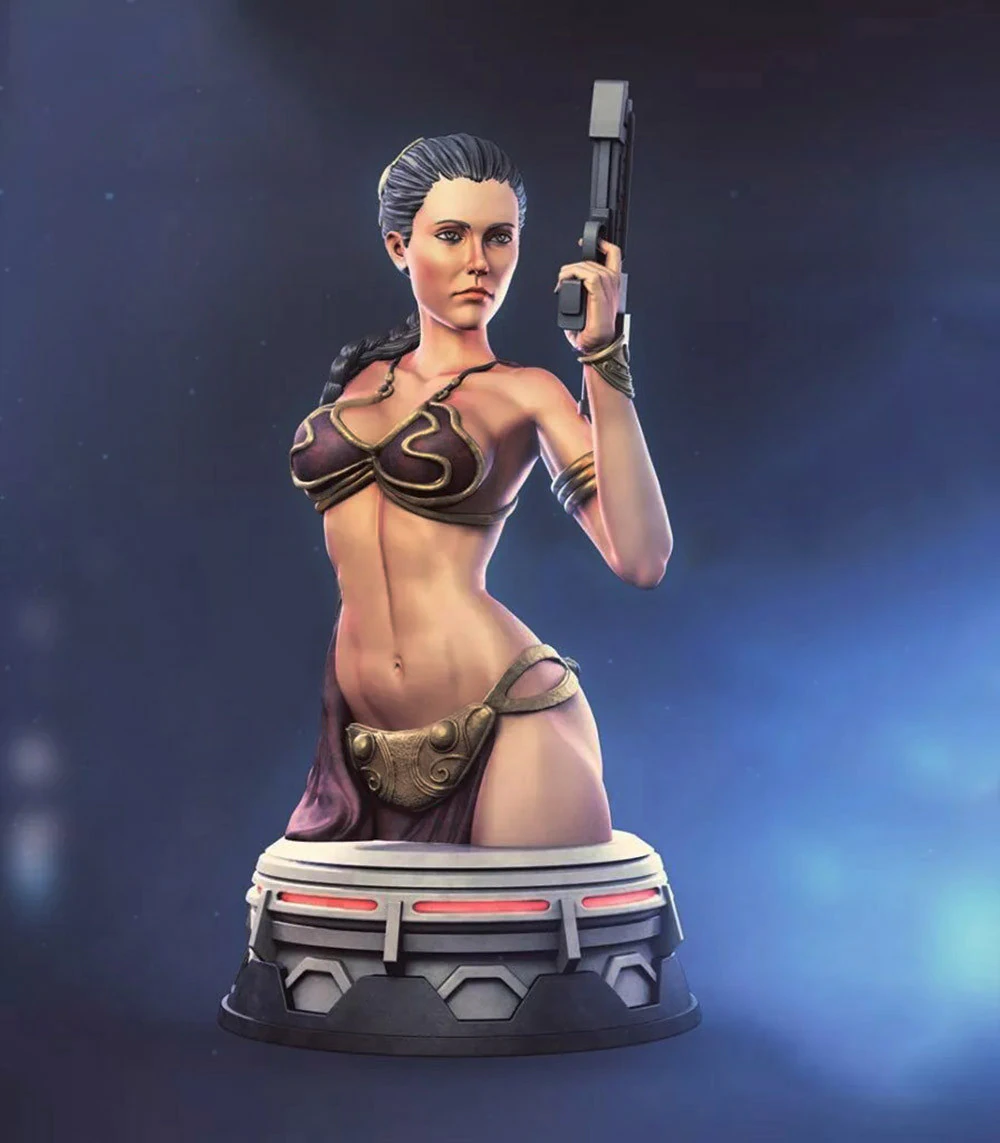 Princess Leia Bust 3D Print Model .c4d .max .obj .3ds .fbx .stl .blend