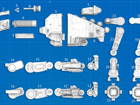 AT-M6 Walker 3D Print Model