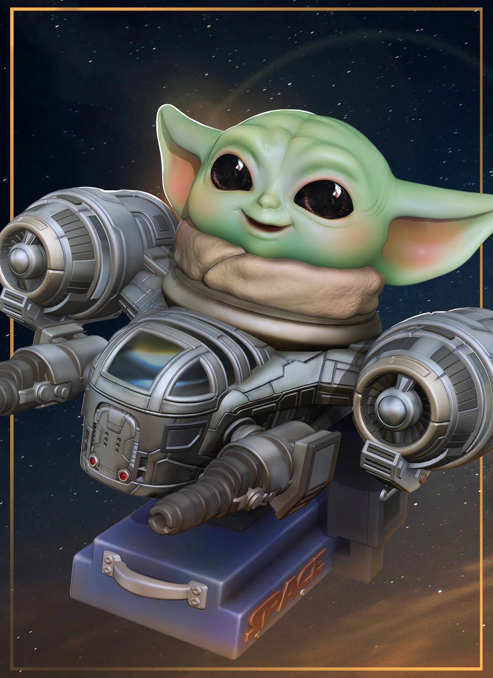Chibi Grogu - Mandalorian 3D Print Model .c4d .max .obj .3ds .fbx .stl .blend 
