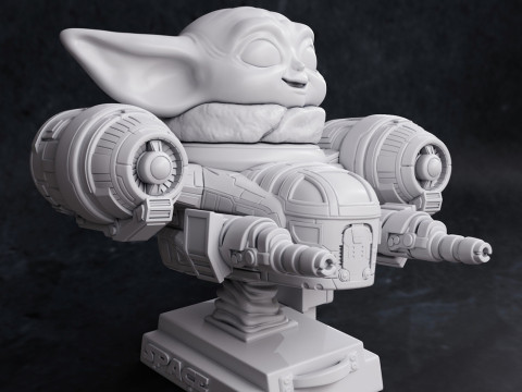 Chibi Grogu - Mandalorian Modèles 3D en vedette