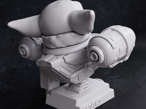 Chibi Grogu - Mandalorian Modèles 3D en vedette