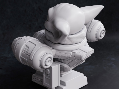 Chibi Grogu - Mandalorian Modèles 3D en vedette