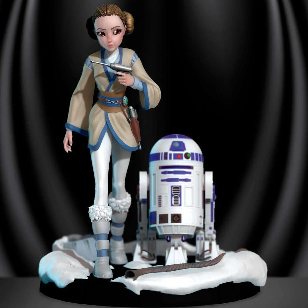 Padme Amidala and R2D2 3D Print Model .c4d .max .obj .3ds .fbx .stl .blend 