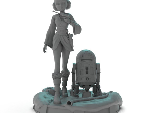 Padme Amidala and R2D2 Modelo de Impressão 3D