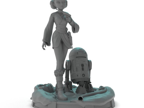 Padme Amidala and R2D2 Modelo de Impressão 3D