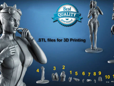 Catwoman Figure 3D Print Model