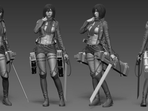 Mikasa Ackerman Attack on Titan Modello di stampa 3D