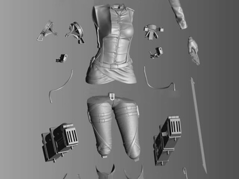 Mikasa Ackerman Attack on Titan Modello di stampa 3D