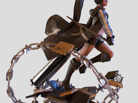 Mato Kuroi - Black Rock Shooter 3D Print Model