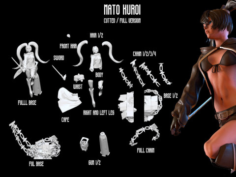 Mato Kuroi - Black Rock Shooter 3D Print Model