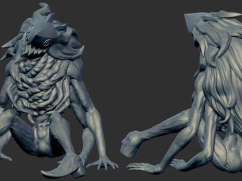 Power and Monster Modelo de Impressão 3D