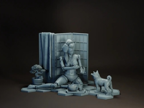 H1N4 The Cyborg Geisha 3D Print Model