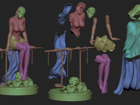 Levitating Necromancer 3D Print Model