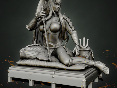 Stormtrooper Samurai Sitting Pose 3D Print Model