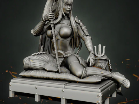 Pose assise du samoura&iuml; Stormtrooper Modèles 3D en vedette