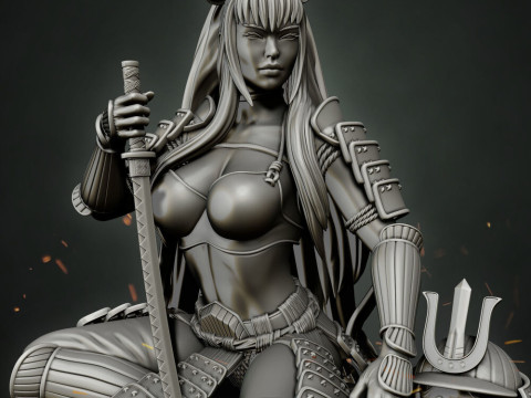 Stormtrooper Samurai Sitting Pose 3D Print Model