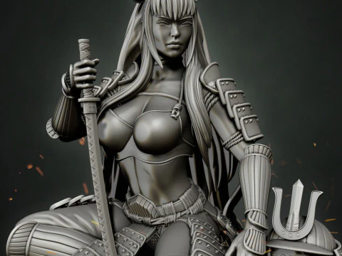 Stormtrooper Samurai Sitting Pose 3D Print Model