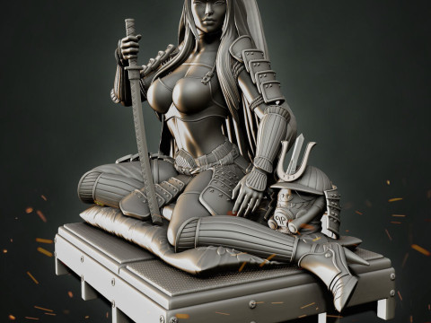 Stormtrooper Samurai Sitting Pose 3D Print Model