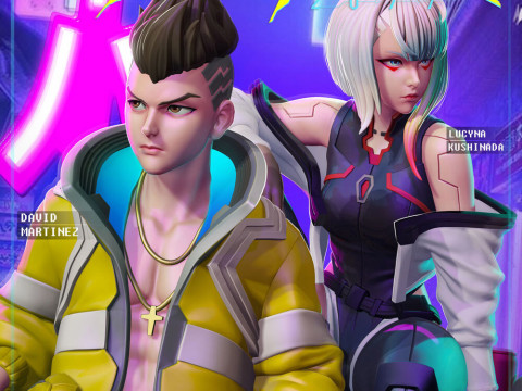 Lucy and David from Cyberpunk Edgerunners 3D Print Model