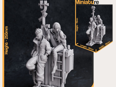 Lucy and David from Cyberpunk Edgerunners 3D Print Model