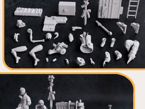 Lucy and David from Cyberpunk Edgerunners 3D Print Model
